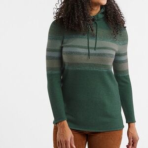 Krimson Klover merino wool blend cottagecore Green Striped Turtleneck Sweater